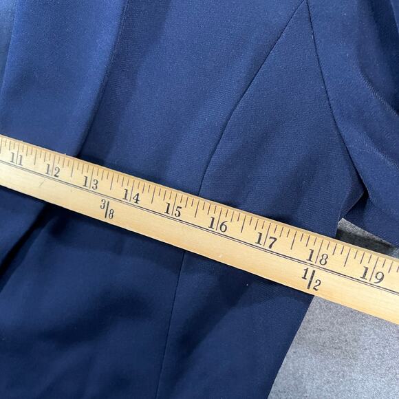 GRAVER Susan Graver LK Fuston 3/4 Sleeve Cutaway Hem Blazer Navy Small - Picture 7 of 10
